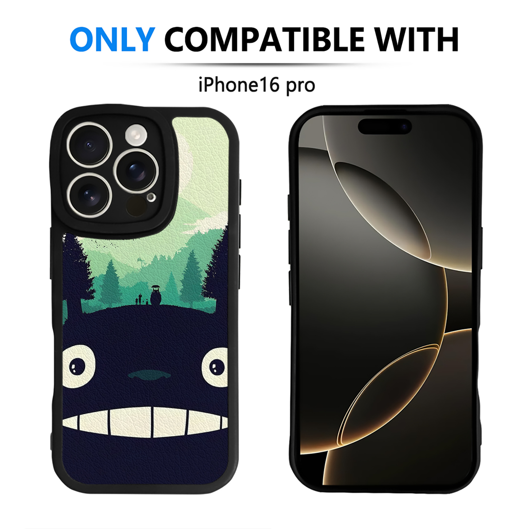 （画像用） となりのトトロ 草壁メイ 草壁サツキ My Neighbor Totoro Satsuki Kusakabe Mei Kusakabe 【iPhone 16シリーズ対応】シリコンスマホケース（レザー調） 材質：シリコン